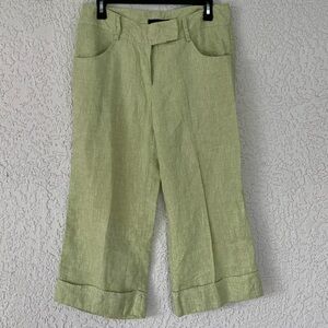 Willi Smith 100% linen pants with beads at the cuffed leg bottom size 6